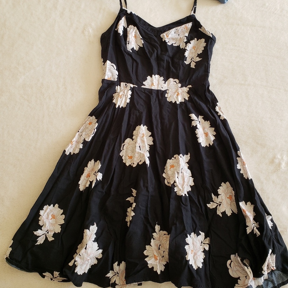 Floral black dress
